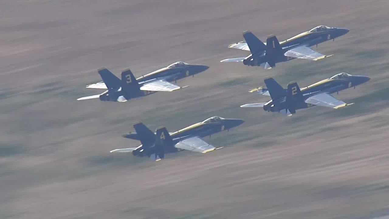 Raw: Blue Angels Take Off From Oakland International Airport For Practice Run