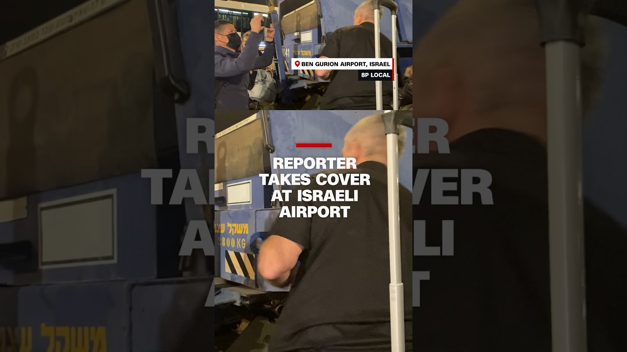 Reporter Takes Cover At Israeli Airport