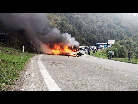 Seis Pasajeros De Un Minibús Mueren Calcinados En La Carretera Cochabamba Santa Cruz