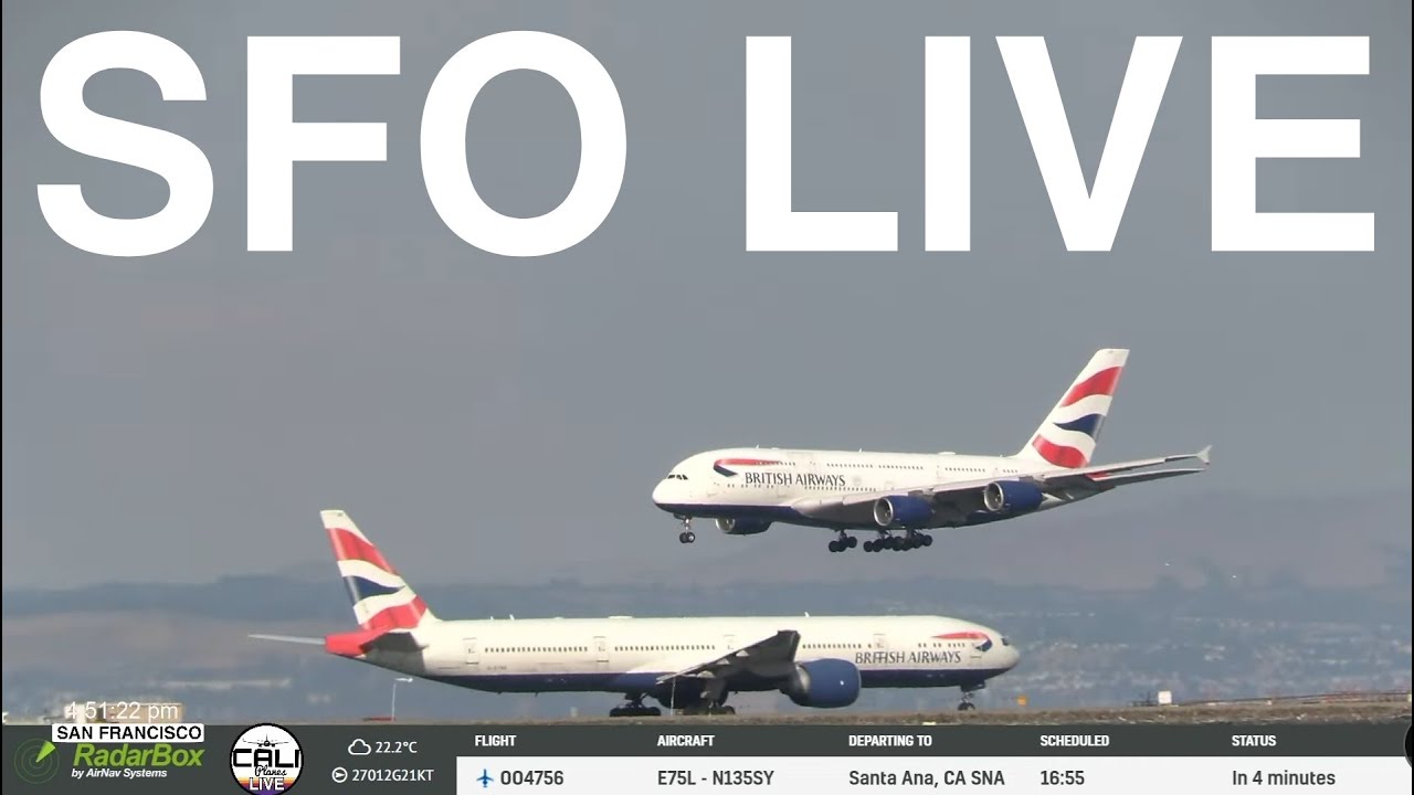 🔴 Sfo Live | Live Planes From San Francisco Int Airport #liveairport #planespotting #plane