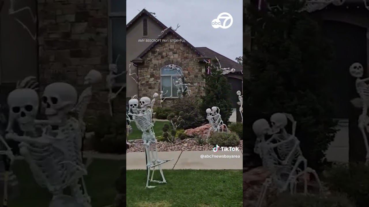 Spooky Skeleton Army Takes Over Utah Home