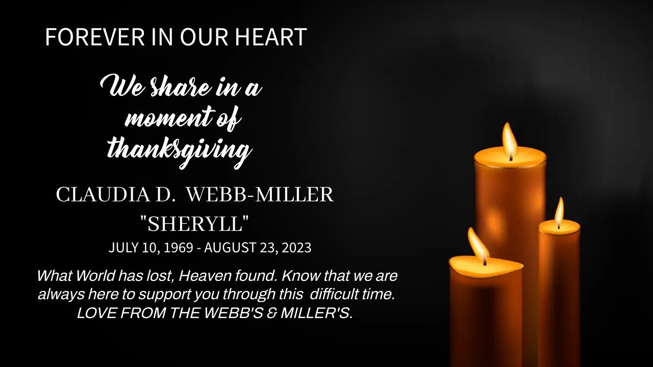 Thanksgiving Service For The Life Of Claudia D. Webb Miller