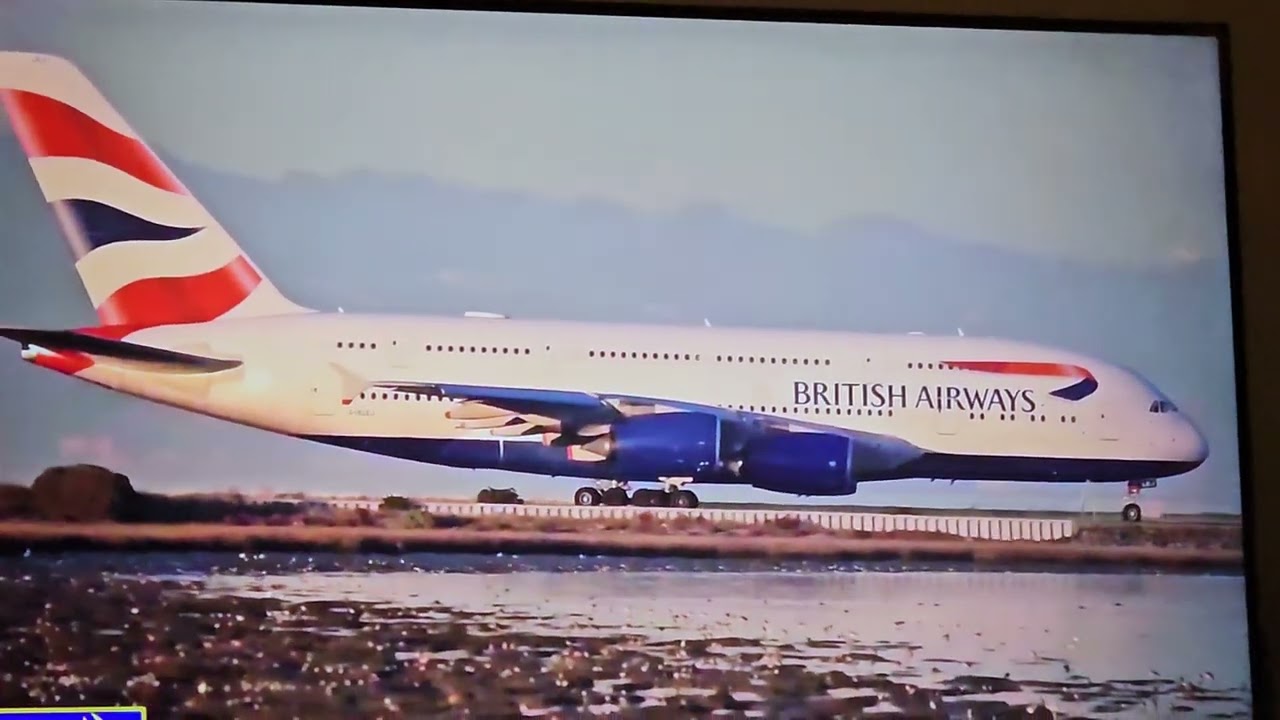 BRITISH AIRWAYS FLIGHT 284 SUPER HEAVY FROM SFO AIRPORT TO LHR AIRPORT A-380 TAKEOFF ON RUNWAY 28R 2 British Airways Flight 284 Super Heavy From Sfo Airport To Lhr Airport A 380 Takeoff On Runway 28r