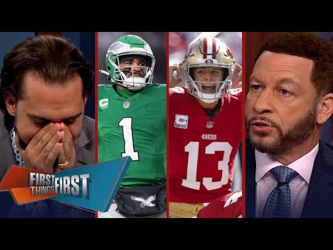 First Things First | Nick Wright Makes Prediction Eagles Vs 49ers: Hurts Or Purdy?