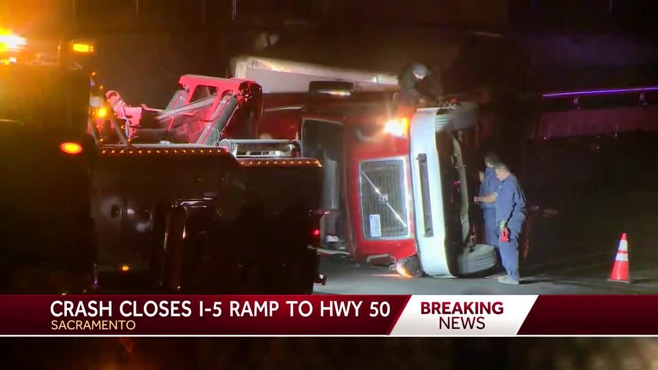 Freeway Closures After Big Rig Carrying Apple Juice Crashes