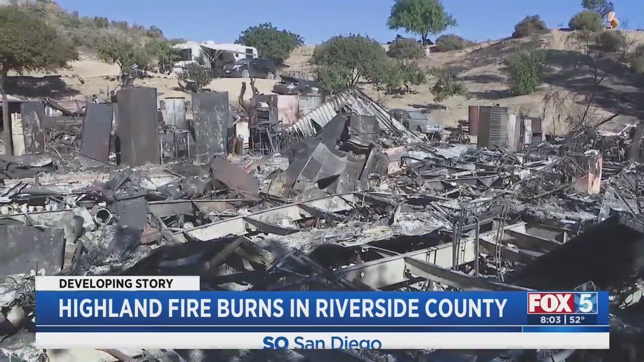 Highland Fire Burns In Riverside County