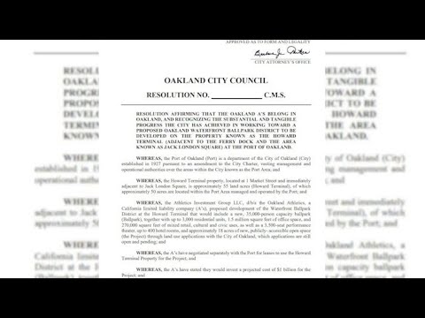 New Oakland City Council A’s Resolution – What It Means And What’s Next