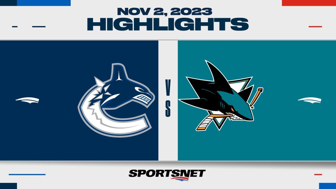 Nhl Highlights | Canucks Vs. Sharks – November 2, 2023