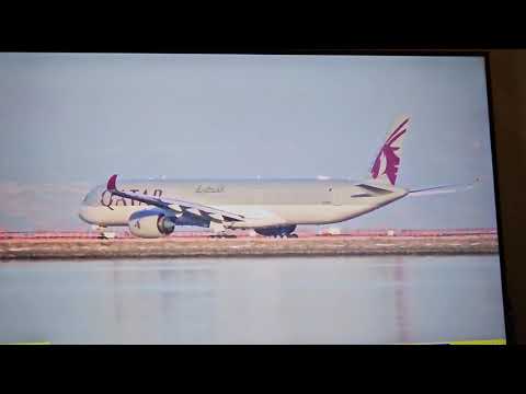 Qatar Airways Flight 738 Heavy From Sfo Airport To Doh Airport A 350 1000 Takeoff On Runway 28l