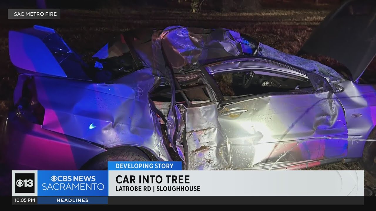 Speeding Driver Crashes Into Tree East Of Sacramento