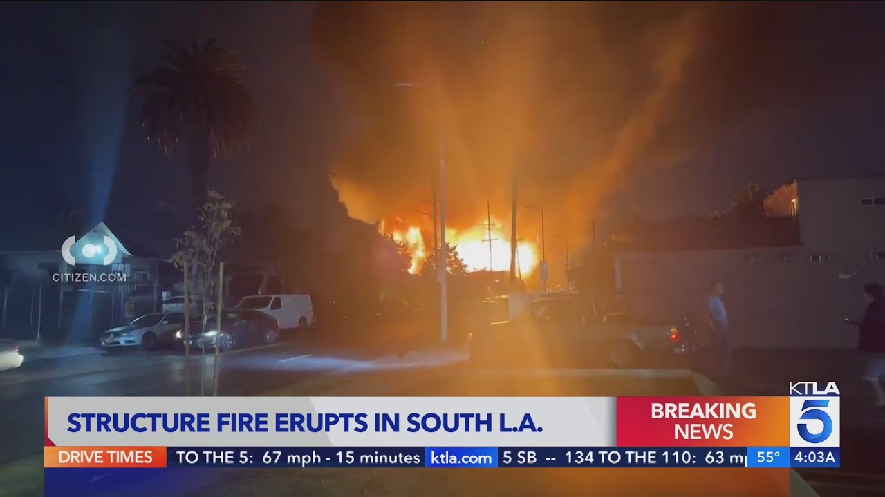 Structure Fire Erupts In South Los Angeles