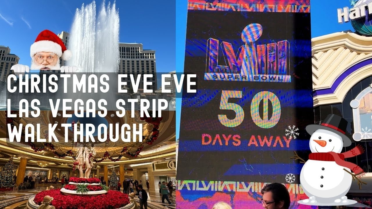 Christmas Eve Eve Las Vegas Strip Holiday Walk Caesars Palace, Bellagio Hotel, Mirage Resort & More 2 Christmas Eve Eve Las Vegas Strip Holiday Walk Caesars Palace, Bellagio Hotel, Mirage Resort & More