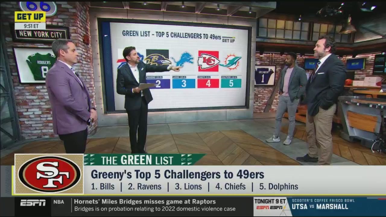 Get Up | Espn Crew Reacts To Greeny Reveals His Top 5 Team Challengers To 49ers In The Nfl