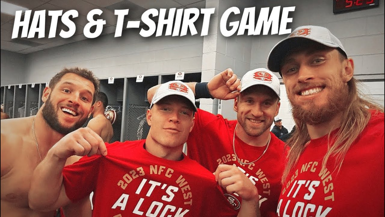 Looker Room Look At 49ers Players Collecting Hat & T Shirts After Locking Up Nfc West 🔥