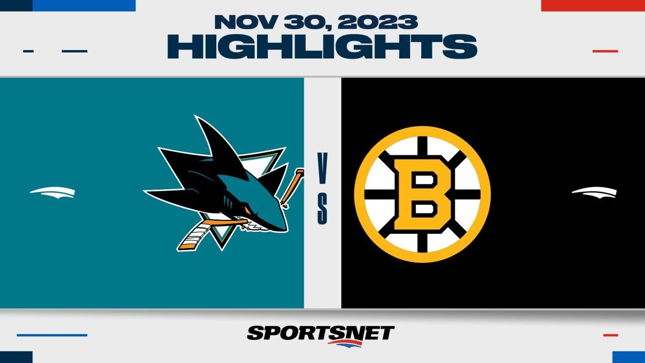 Nhl Highlights | Sharks Vs. Bruins – November 30, 2023