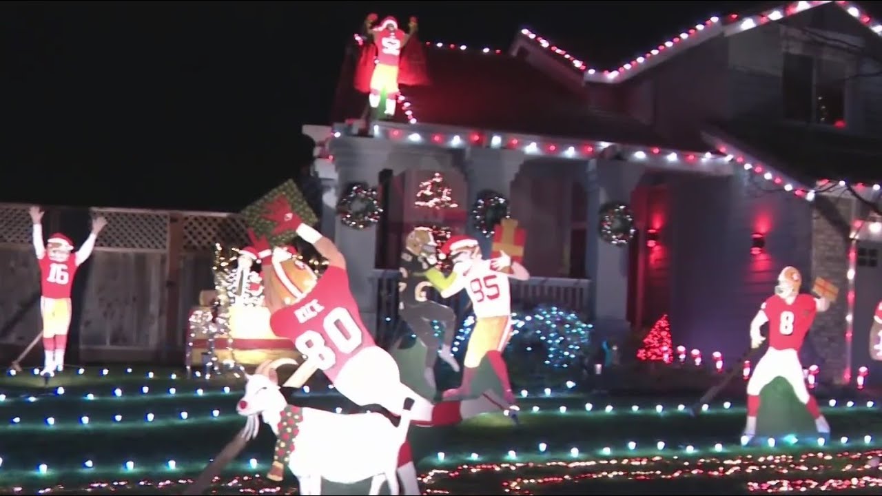 Petaluma Family Turns Front Lawn Into 49ers Themed Holiday Display