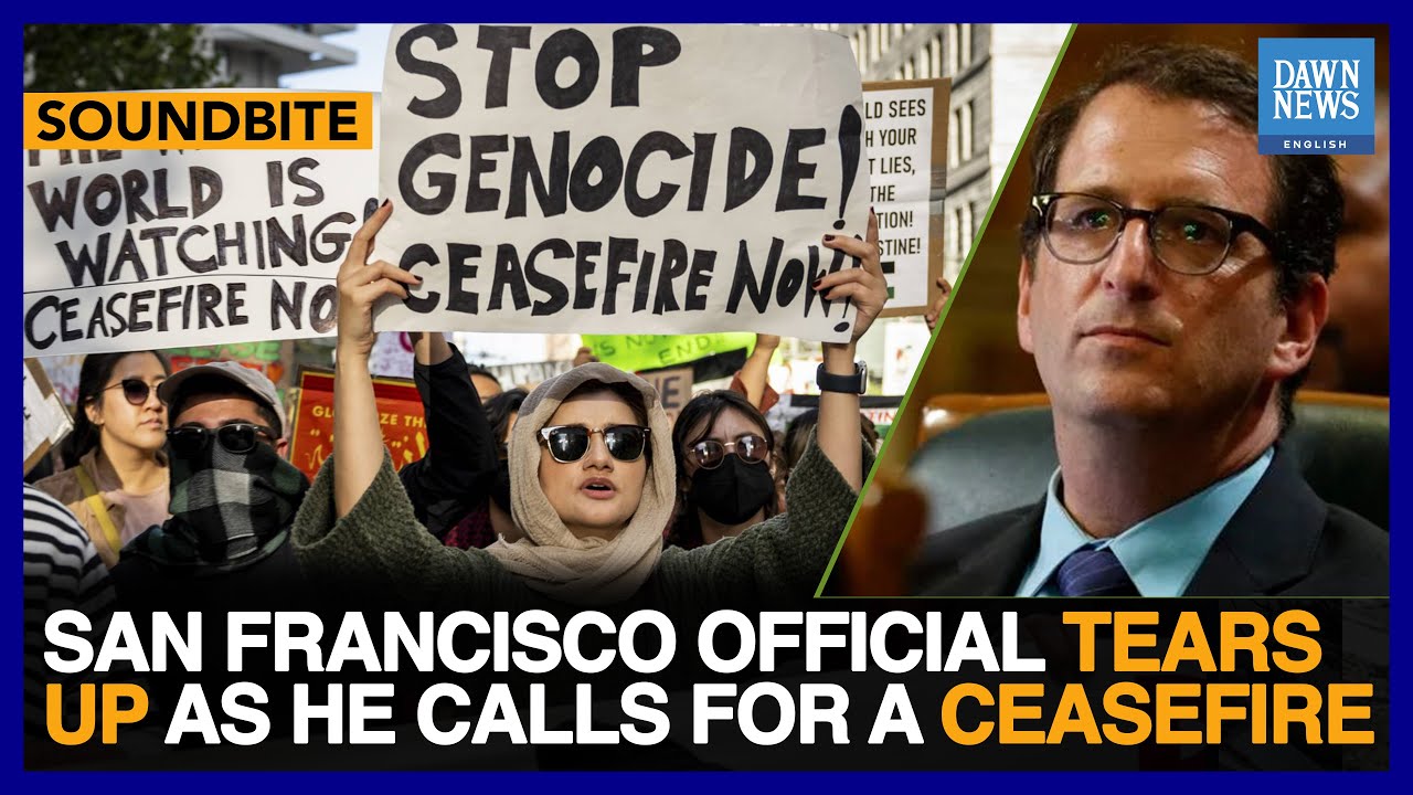 San Francisco Official Dean Preston Tears Up As He Calls For A Ceasefire | Dawn News English