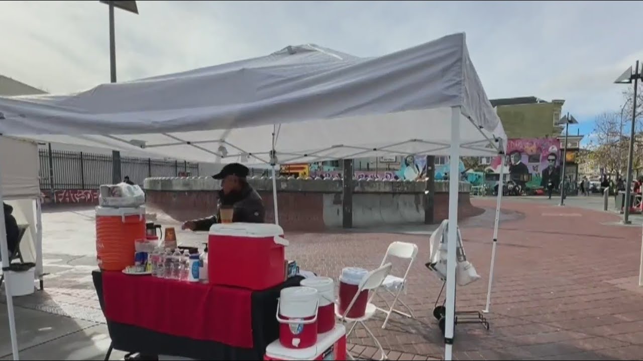 San Francisco Street Vendors Struggling As Rain Continues To Fall In The Bay Area