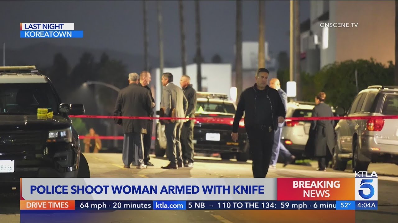 Woman Attacking Man With Knife Is Shot By Officers In Koreatown: Lapd