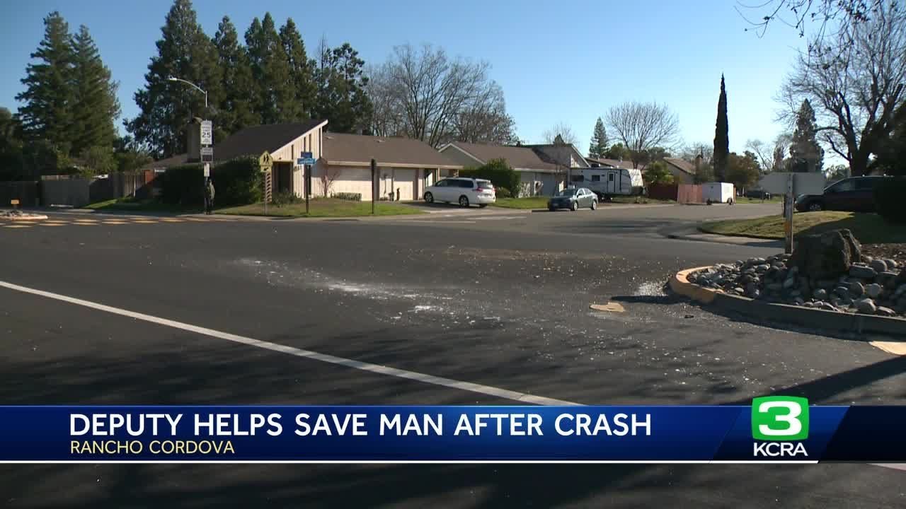 Deputy Helps Save Man After Crash In Rancho Cordova