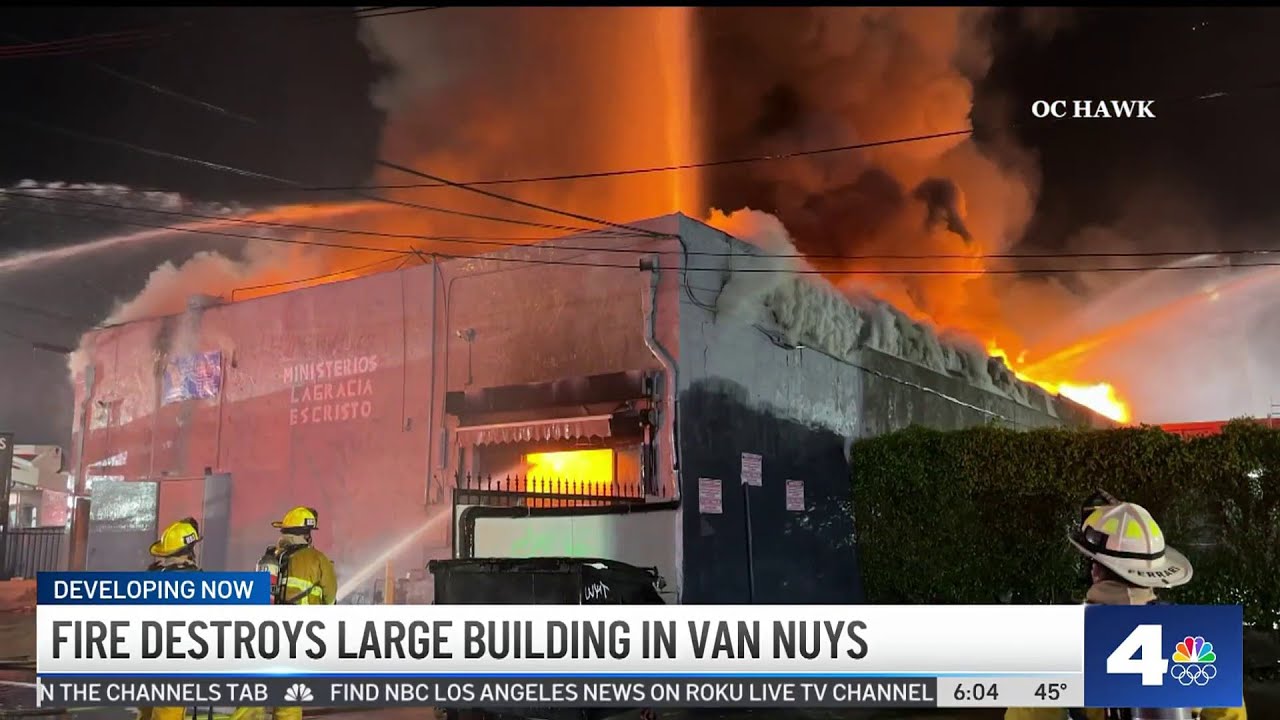 Fire Destroys Van Nuys Building