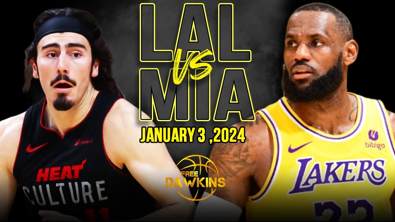 Los Angeles Lakers Vs Miami Heat Full Game Highlights | January 3, 2024 | Freedawkins