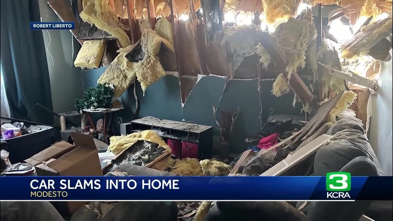 Modesto Family Survives After Car Slams Into Their Home On New Year’s Eve