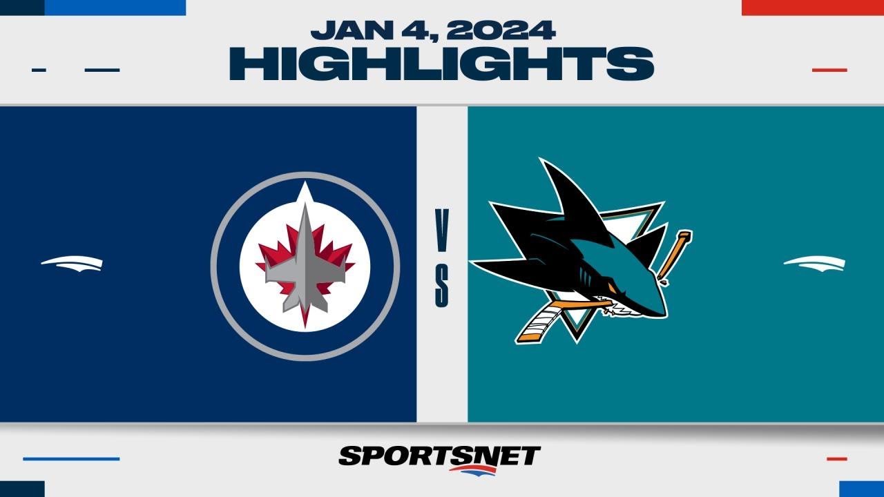 NHL Highlights | Jets vs. Sharks - January 4, 2024 2 Nhl Highlights | Jets Vs. Sharks – January 4, 2024