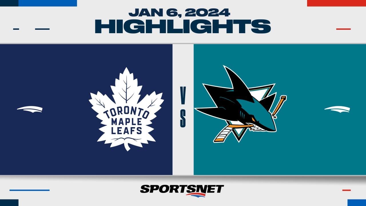 Nhl Highlights | Maple Leafs Vs. Sharks – January 6, 2024