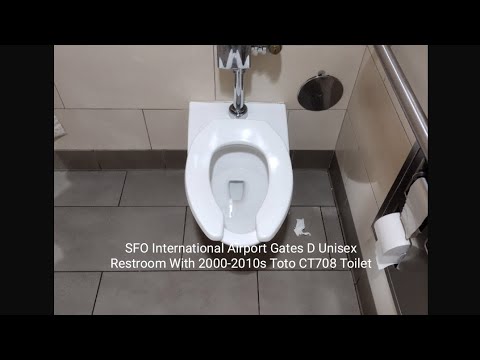 Sfo International Airport Gates D Unisex Restroom With 2000 2010s Toto Ct708 Toilet.