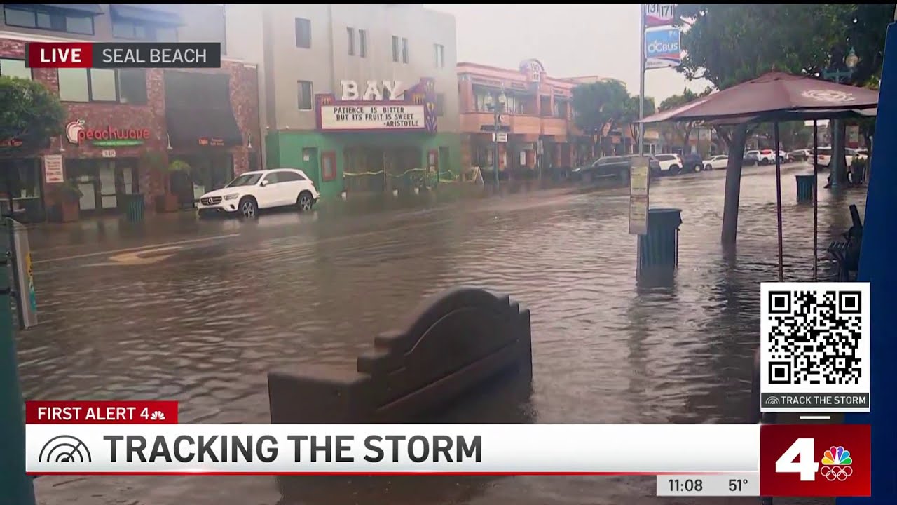 Seal Beach streets submerged due to heavy rain 2 seal beach streets submerged due