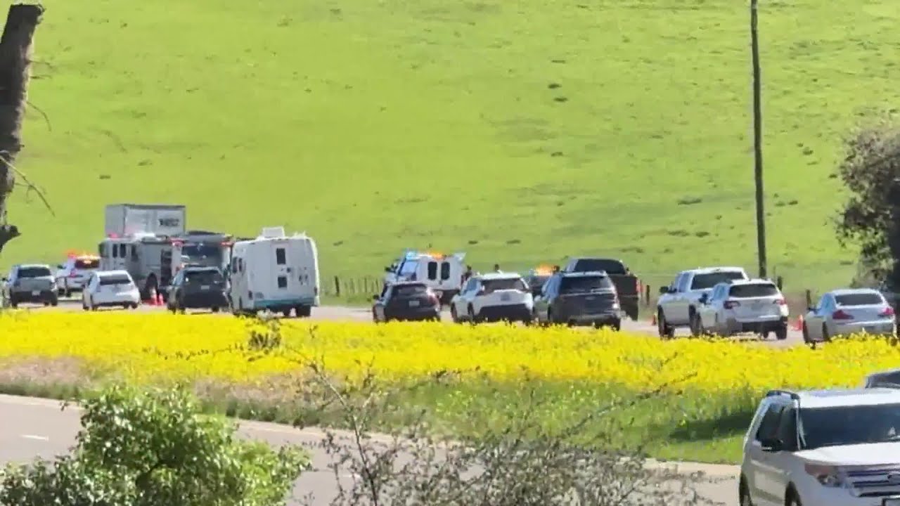 First responders on the scene of two semi-truck crash on Highway 101 south of Orcutt Thursday 2 first responders on the scene of