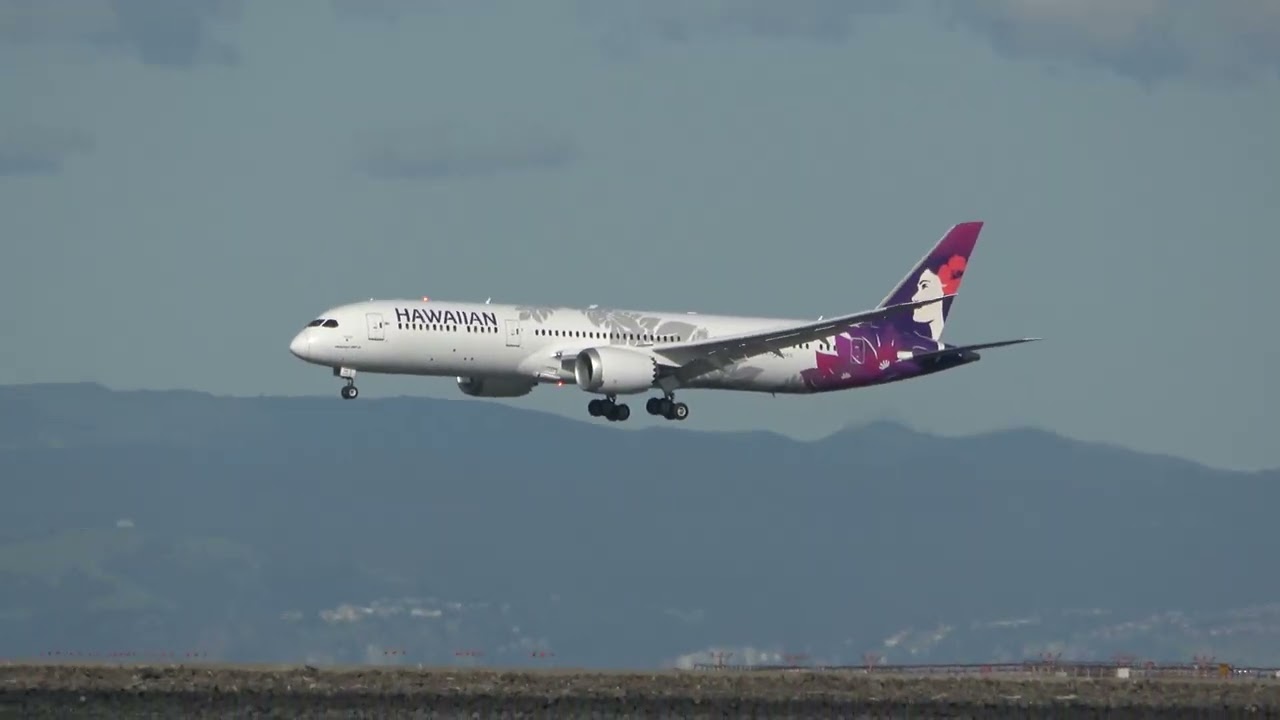 Hawaiian Airlines First Boeing 787-9 Landing @SFOIntlAirport San Francisco International Airport 2 hawaiian airlines first boeing 7