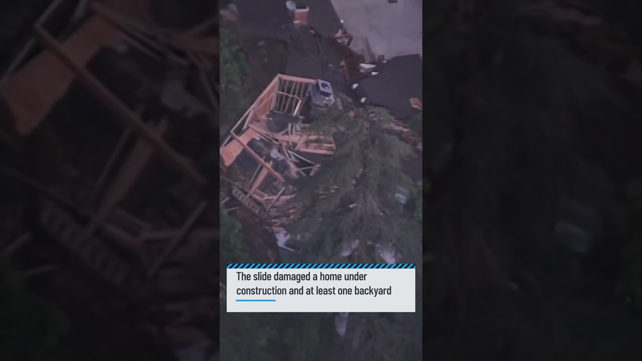 hillside collapses behind sherma