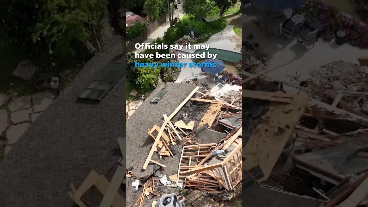 landslide damages at least three