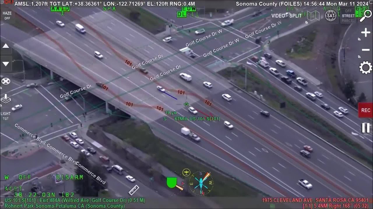 raw aerial video of sonoma count