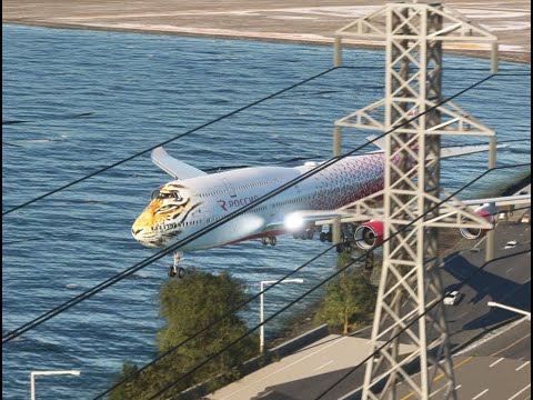 the boeing 747 landed on its sid