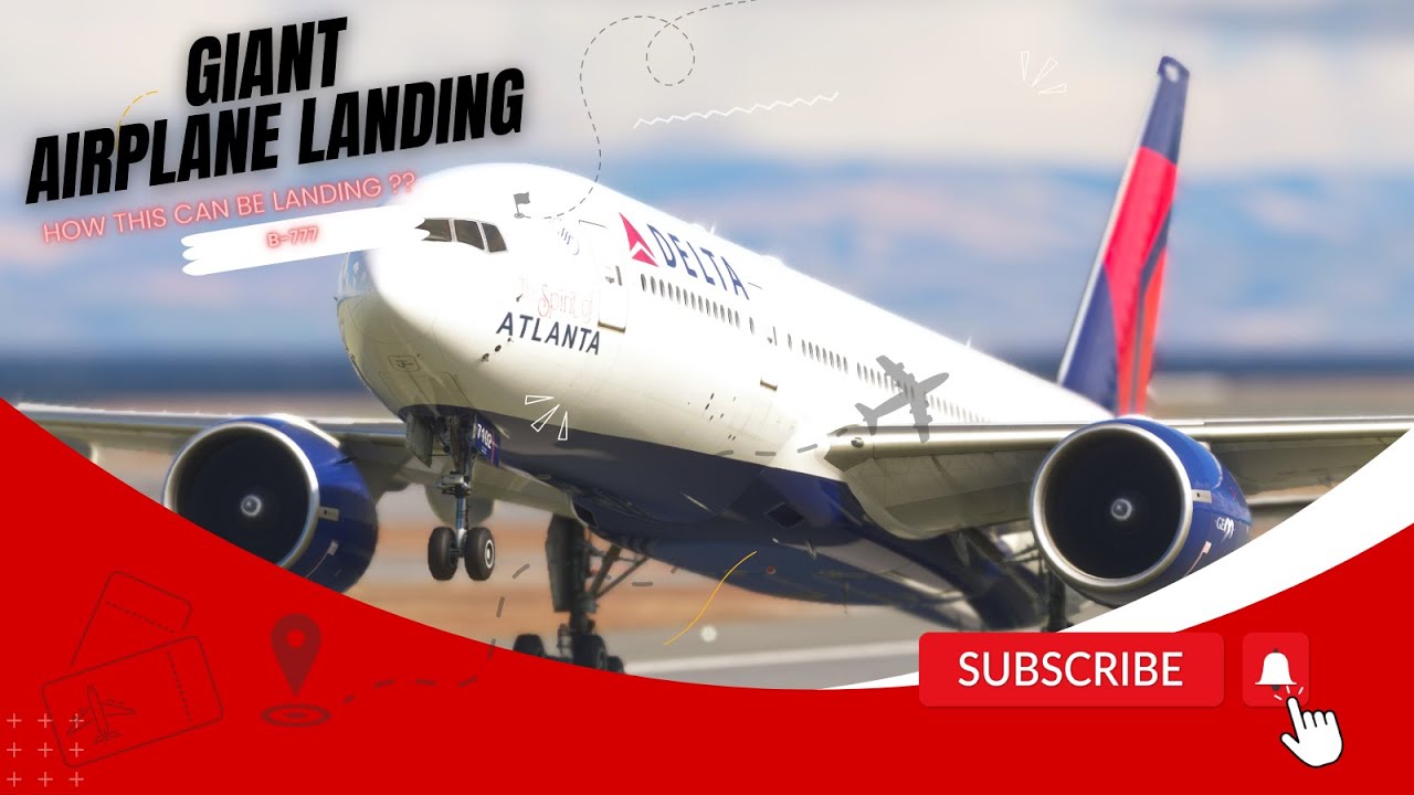 thrilling big airplane landing b