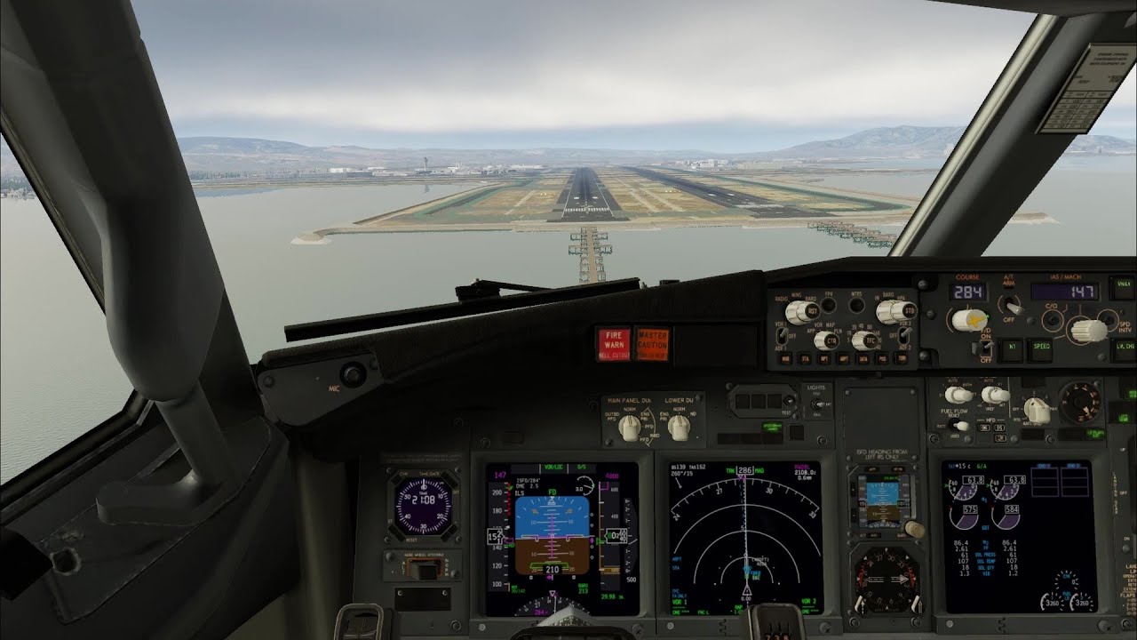 united boeing 737 landing at san