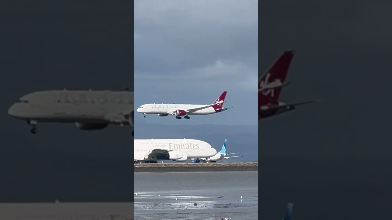 Wobbly Virgin A350 SFO Landing 1 wobbly virgin a350 sfo landing