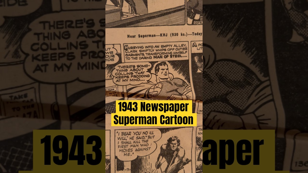 1943 Superman Cartoon in Los Angeles Daily News (81 years old newspaper) #superman 2 1943 superman cartoon in los ang