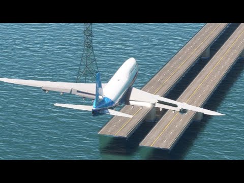 amazing landing boeing 747 plane