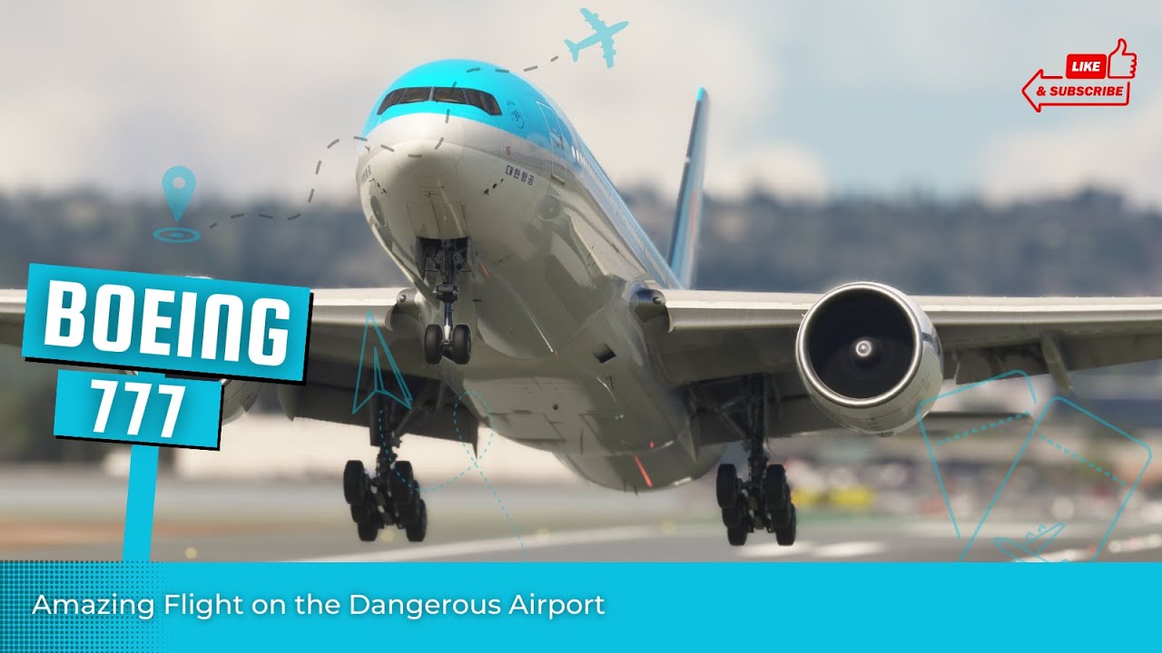 AWESOME GIANT Airplane Landing!! Boeing 777 Korean Air Landing at San Francisco Airport 1 awesome giant airplane landing b