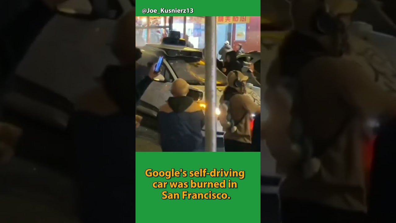 Google's Autonomous car was burned in San Francisco. #news #Google 1 googles autonomous car was burne