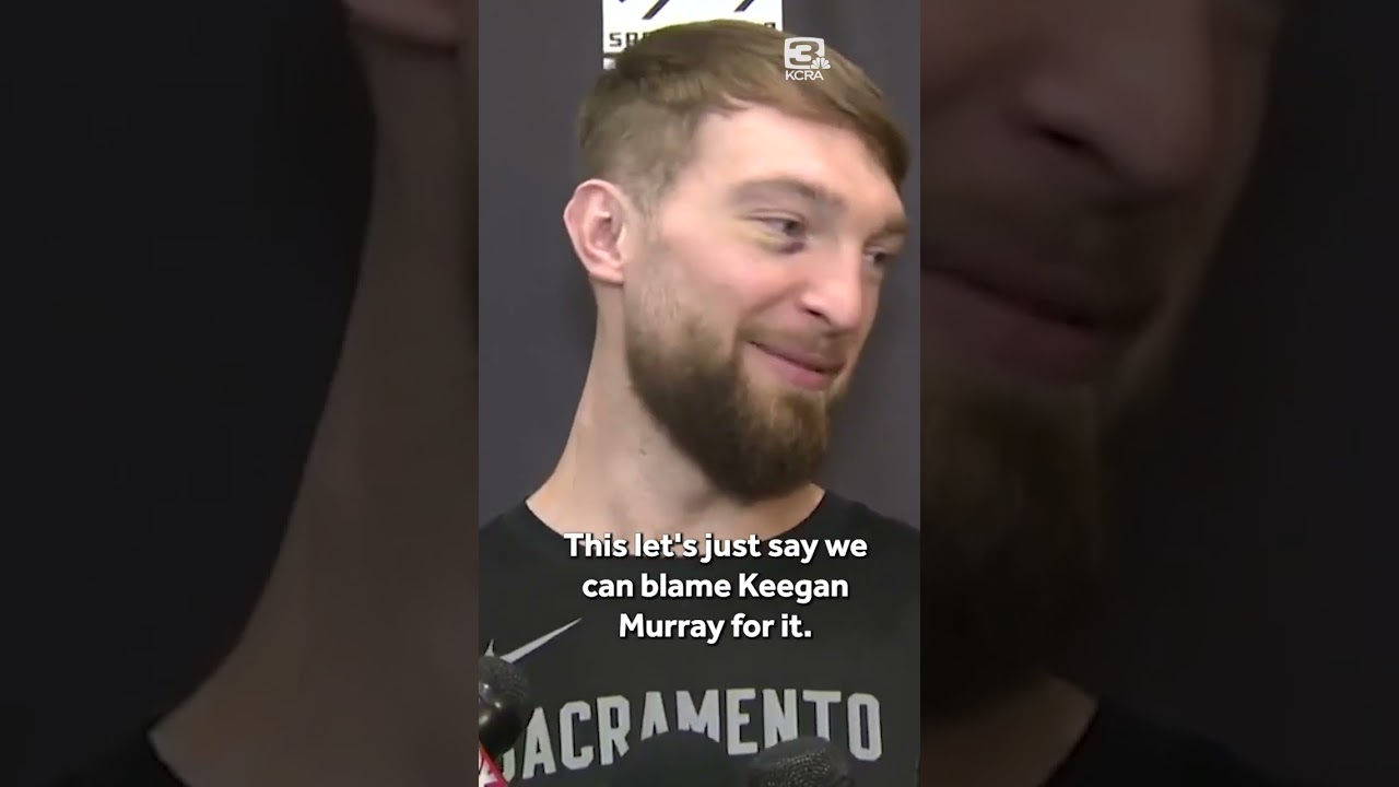 Sacramento King Domantas Sabonis jokes about his black eye before Golden State game 2 sacramento king domantas sabonis