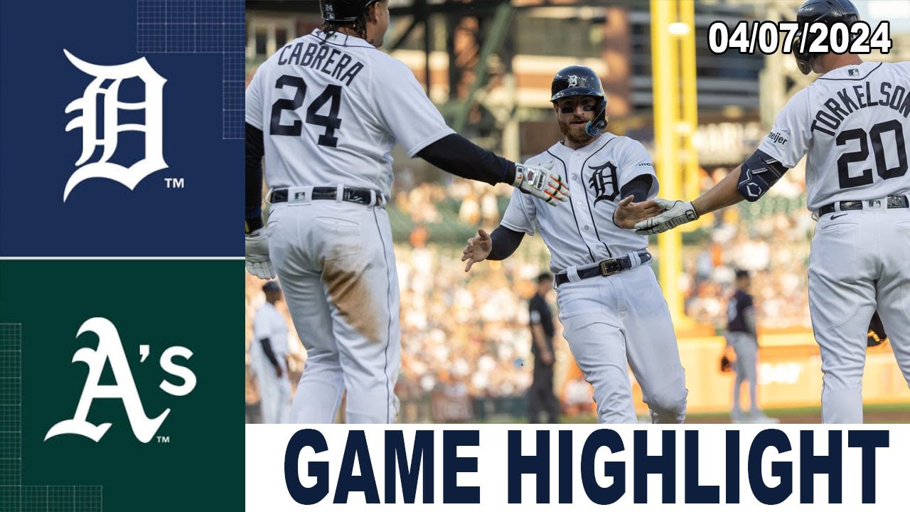 Tigers vs. Athletics Full Game Highlights (4/7/24) | MLB highlights 2024 1 tigers vs athletics full game hi
