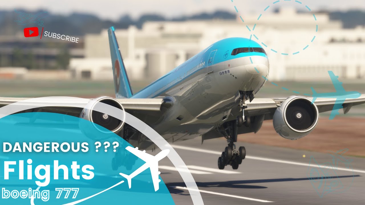 very fast big airplane landing b