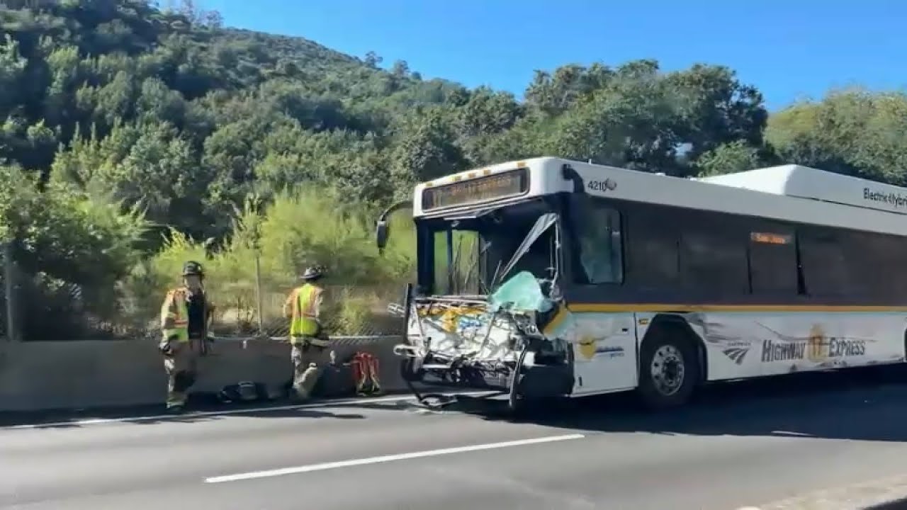 4 injured in crash involving bus on Highway 17 near Los Gatos 2 4 injured in crash involving bus