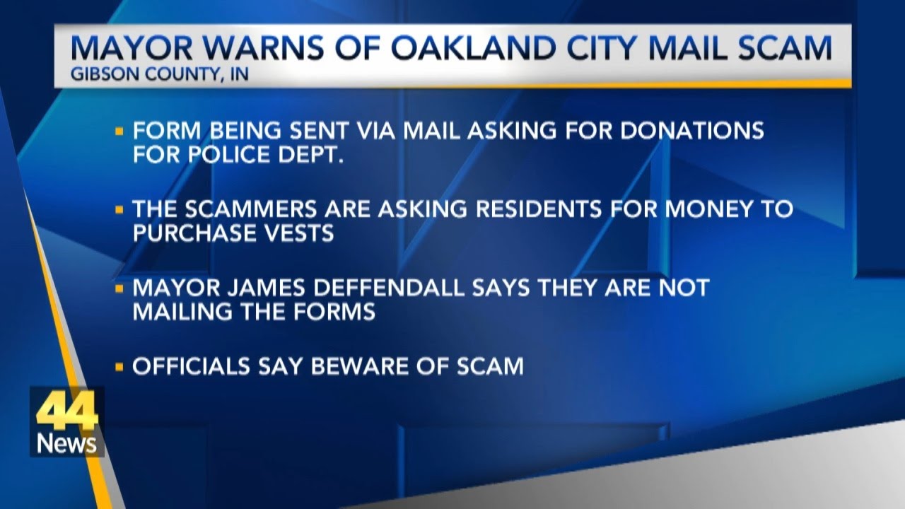 Oakland City mayor warns of mail scam