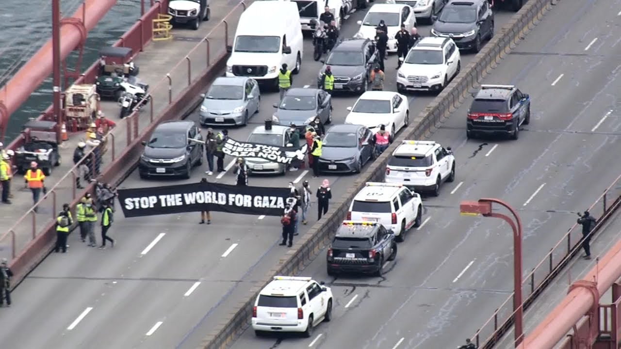 26 pro-Palestinian protesters charged for blocking Golden Gate Bridge back in April, SF DA says 1 26 pro palestinian protesters ch